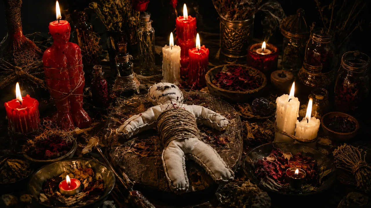 Velas y flores que representan reconciliación y recuperación sentimental